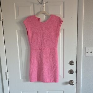 Sm Office Punk With Zip Closer Zara Pink Textured Mini Dress